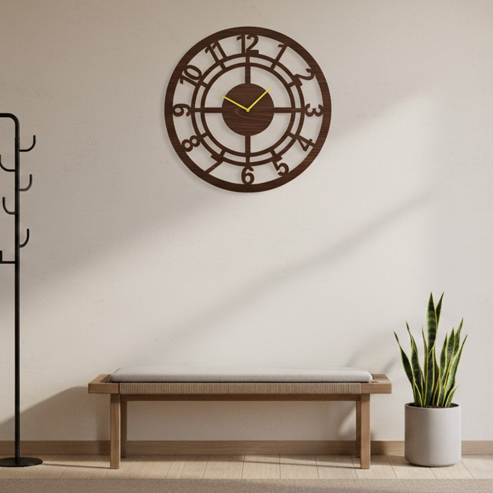 SteelNest Round Compass Ship’s Wheel Decorative Wall Clock