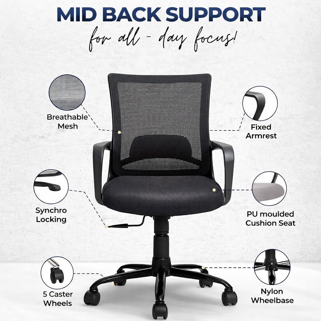 SteelNest Mesh Office Chair with Breathable Mesh - Image 2