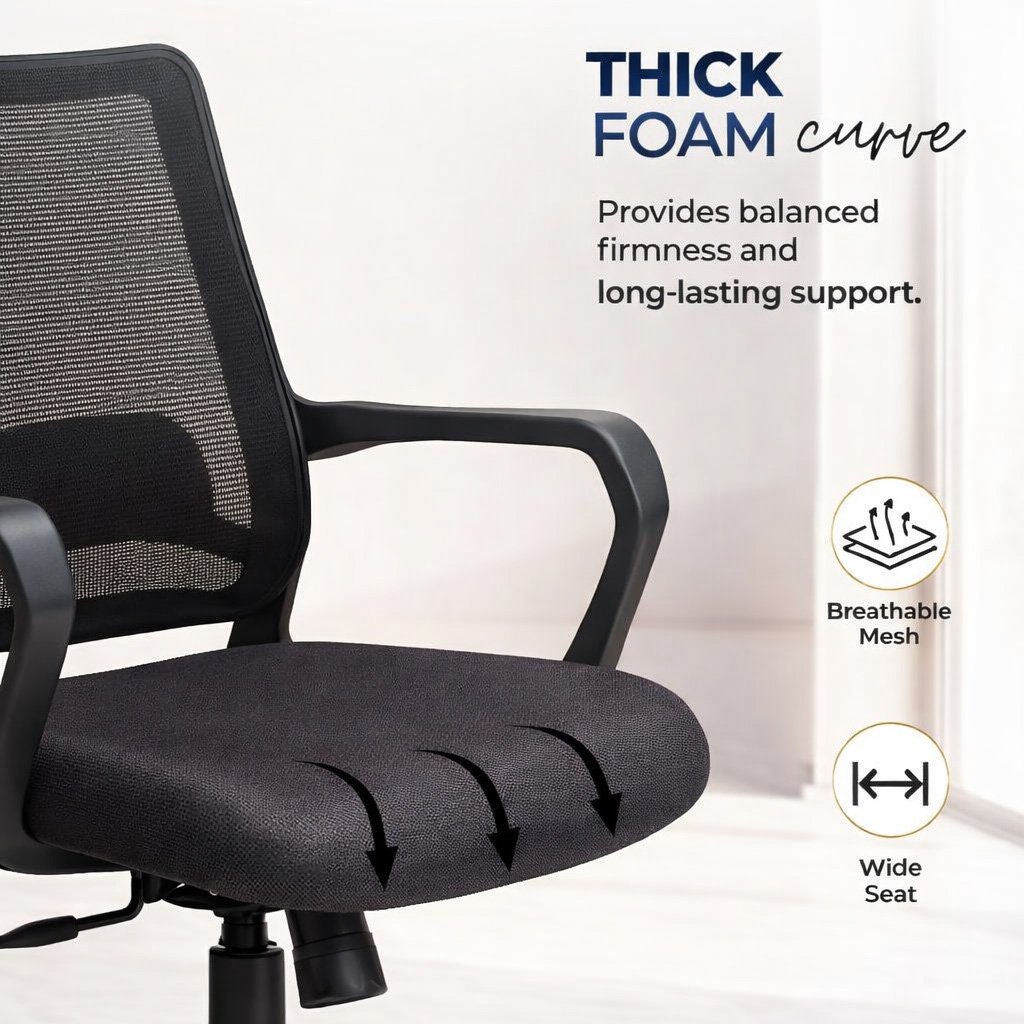 SteelNest Mesh Office Chair with Breathable Mesh - Image 3