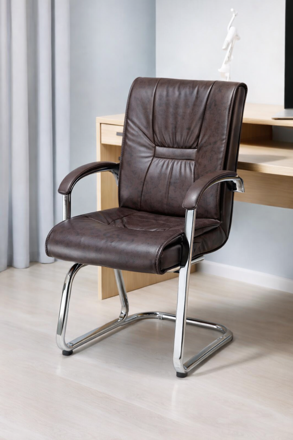 SteelNest Premium Leatherette Visitor Chair