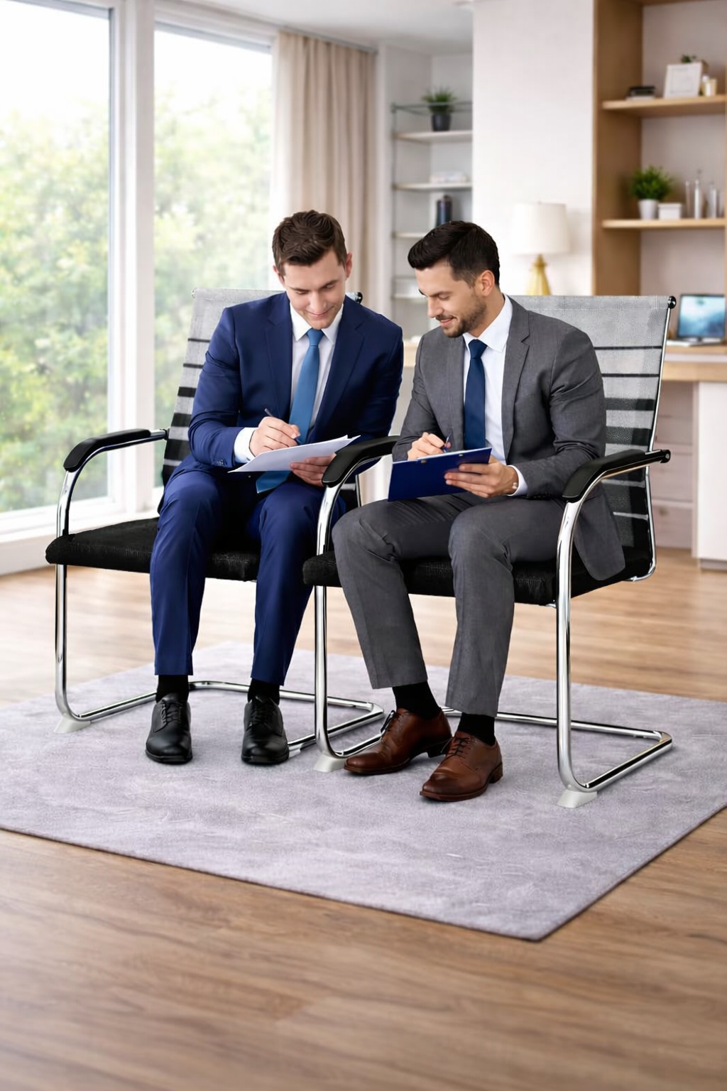 SteelNest Mesh Visitor Chair Grey Back Seat Office Chair - Image 2