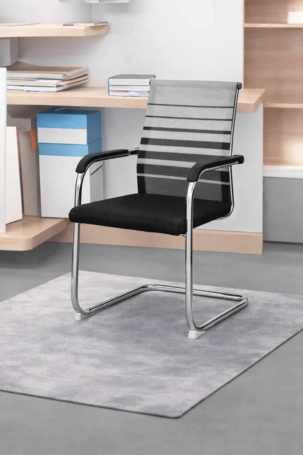 SteelNest Mesh Visitor Chair Grey Back Seat Office Chair